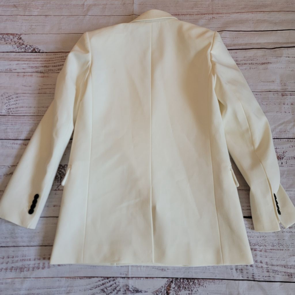 Madewell Wool Blend Off-White Double Breasted Collared Blazer Women's 00 - Picture 8 of 8